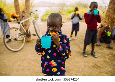 KENYA, RUSINGA, UTAJO - OCTOBER 23, 2016: Hungry Children, School, Editorial