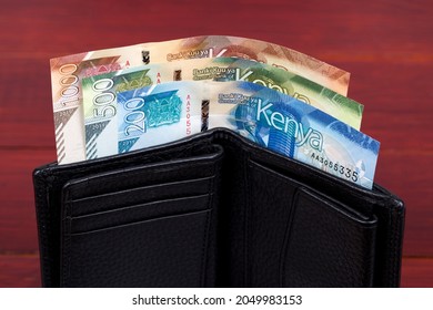 Kenyan Shillings In The Black Wallet