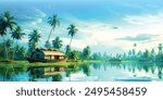 Kerala Background Backwater Beautiful Nature  