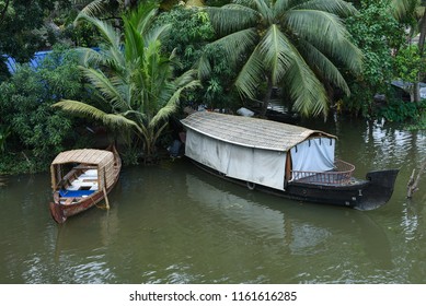 Kerala Flood Disaster House And Places Submerged In Water In Kuttanad Alleppey India. 