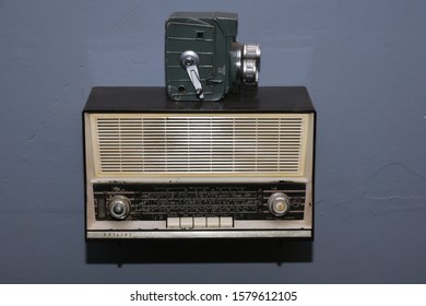 KERALA, INDIA - JANUARY 05, 2017 :  Old Vintage Radio And Camera.