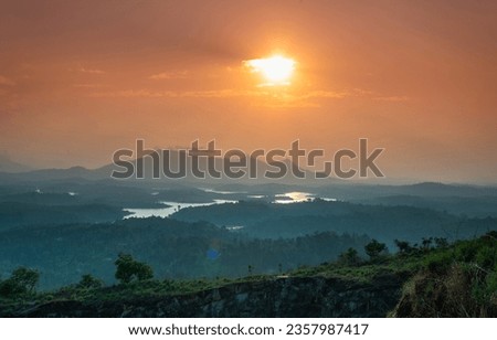 Kerala nature landscape scenery, Beautiful mountain sunset view from Wayanad