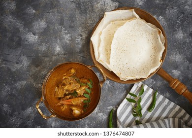 Kerala Spicy Crab Curry Served With Appam