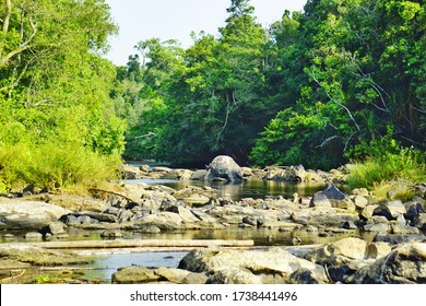 Kerala Tourism - Rocks In A Stream At Kuruwa Island 