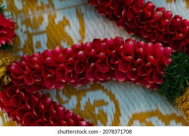 Kerala traditional wedding flowers ring and flowers bokeh