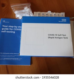 Kesgrave, Suffolk, UK - 14 March 2021: Covid 19 Home Self Test - Rapid Antigen Test, Issued To High School Students.