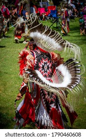 Keshena, Wisconsin, USA.
2019-08-03
Annual Menominee Nation Pow Wow.
Fancy Dancer During A Competition Pow Wow. 