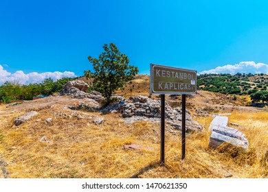 Kestanbol Spring ruins view in Canakkale Province in Turkey 
English Translate : Kestanbol Spring