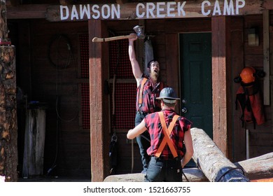 Ketchikan, Alaska / United States - June 10 2019: Lumberjack Show Competition 