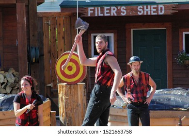 Ketchikan, Alaska / United States - June 10 2019: Lumberjack Show Competition 