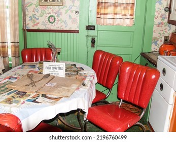 Ketchikan Alaska USA - July 24 2008; Kitchen Dining Room Interior In Old Home.