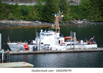 Ketchikan, Alaska. USA. May 31, 2015. Coast Guard Ship Stationed In Ketchikan. Plays A Important Roll In Southeast Alaska To Assist Or Be First Responders To Different Situations Or Emergencies.