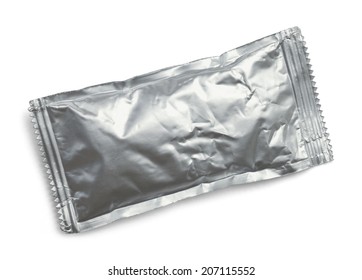 Ketchup Condiment Packet Isolated On A White Background.