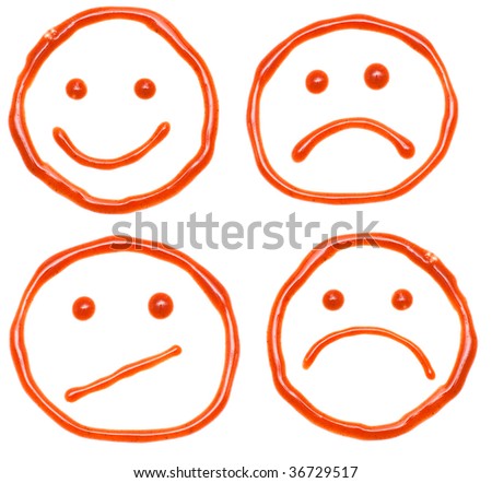 Ketchup fun and sad smiles