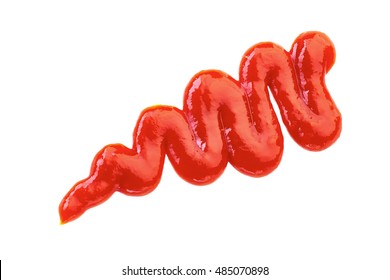 Ketchup Splash On White