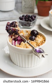 Keto Blueberry Crumble Pots Dessert