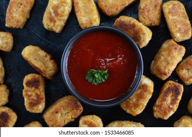 Keto Cauliflower Tater Tots With Sugar-Free Ketchup - An Entire Recipe Preparation With Instructions And Photos Of The Final Dish