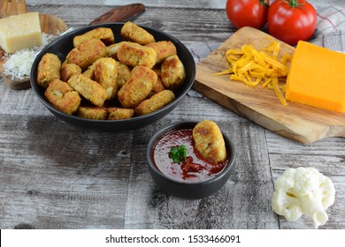 Keto Cauliflower Tater Tots With Sugar-Free Ketchup - An Entire Recipe Preparation With Instructions And Photos Of The Final Dish