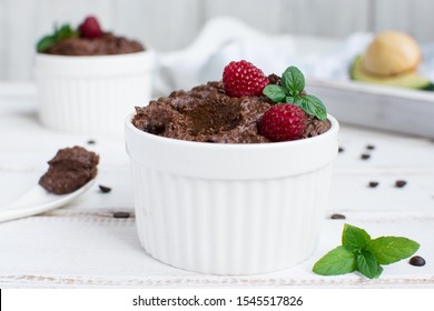 Keto Chocolate Avocado Mousse With Berries