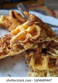 Keto Cinnamon Churro Chaffle Waffles.