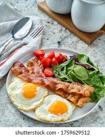 Keto Low Carb Breakfast With Eggs And Bacon