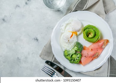 Ketogenic Food Concept - Plate With Keto Food