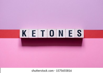 Ketones word concept on cubes
