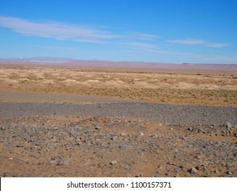 Ketthara, A Water Well At African Sahara Desert Landscapes Near City Of Erfoud In Morocco With Clear Blue Sky In 2017 Cold Sunny Winter Day On February.