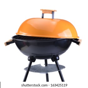 Kettle Barbecue Grill With Cover Isolated On White 