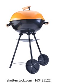 Kettle Barbecue Grill With Cover Isolated On White 