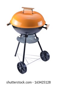 Kettle Barbecue Grill With Cover Isolated On White