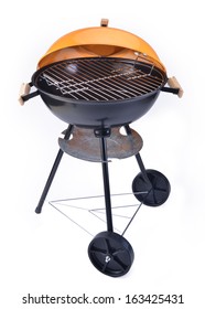 Kettle Barbecue Grill With Cover Isolated On White