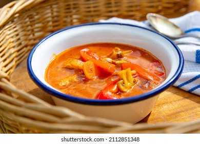 Kettle Goulash Is Prepared Over An Open Fire!