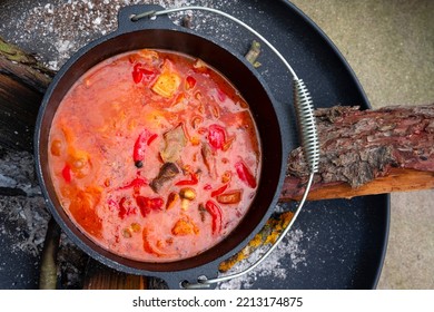 Kettle Hungarian Goulash Soup With Potatoes