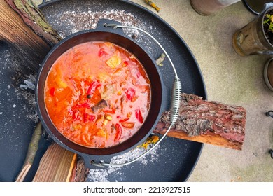 Kettle Hungarian Goulash Soup With Potatoes