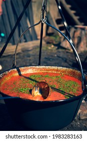 Kettle On Fire With Hungarian Goulash	.