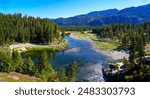 Kettle river in the mountains of West Kootenay in the town of Cascade near the US Border, British Columbia, Canada
