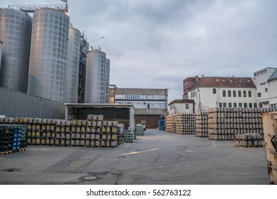 Kettles for making beer at the Becks brewery in Bremen, Germany December 28th, 2016