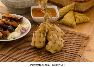 Ketupat: South East Asian Rice Cakes Bundle, Often Prepared For Festivities And Celebratory Occasions.
