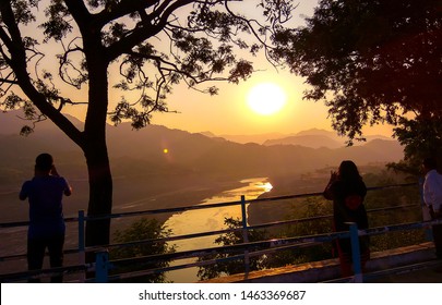 Kevadia,Gujarat,India Sunset On The Hills At Narmada Dam