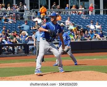 Kevin Jepsen, Pitcher For The Texas Rangers In The Cactus League At Peoria Sports Complex In Peoria, Arizona USA March 1st, 2018.