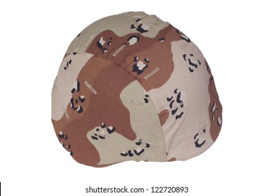 Kevlar Helmet With A Chocolate-chip Camouflage Cover From Operation Desert Storm