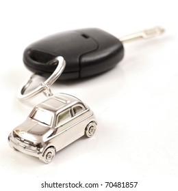 Key Car With Little Key Ring In Car's Shape