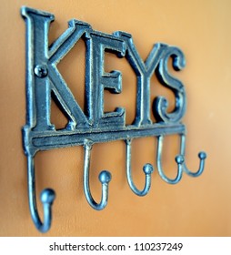 Key chain holder on a wall