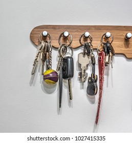 Key holder with keys hanging on the wall