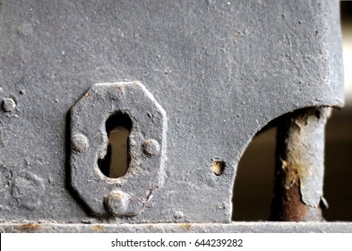 Key hole of an old prison.