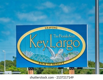 Key Largo welcome street sign along the major road