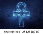 Ankh Symbol, Key of life sign, Blue Symbol