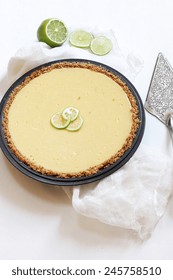 Key Lime Pie On White Background