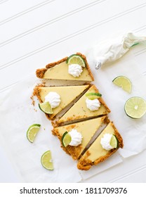 Key Lime Pie For Two On A Plain White Background